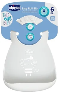 CHICCO-102193 ŚLINIAK SILIKONOWY SZARY - Inne akcesoria do pielęgnacji dzieci - miniaturka - grafika 1