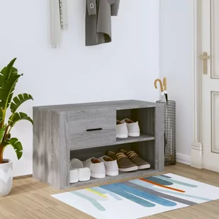 Szafka na buty, szary dąb sonoma, 80x35x45 cm - Szafki na buty - miniaturka - grafika 1