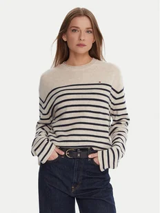 Tommy Hilfiger Sweter WW0WW46438 Écru Regular Fit - Swetry damskie - miniaturka - grafika 1