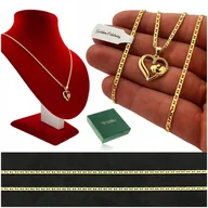 Biżuteria dla dzieci - ZŁOTY ŁAŃCUSZEK + ZAWIESZKA SERCE 925 PREZENT DLA DZIEWCZYNKI NA PAMIĄTKĘ - miniaturka - grafika 1