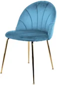 Krzesła - Krzesło tapicerowane CAMILA LIGHT BLUE VELVET GOLD - miniaturka - grafika 1