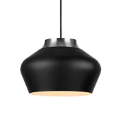 Oprawy, klosze i abażury - Wisząca lampa Kom z metalowym, czarnym kloszem - miniaturka - grafika 1