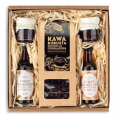 Zestawy upominkowe - KOSZ prezentowy KAWA SYROP KONFITURA upominek zestaw na prezent URODZINY - miniaturka - grafika 1