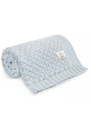 Koce i narzuty dla dzieci - Yosoy Koc dziany 100% merino wool Bubbles Błękitny - miniaturka - grafika 1