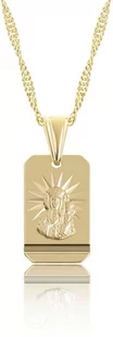 Medalik z grawerem srebrny pozłacany Matka Boska Częstochowska - Biżuteria religijna - miniaturka - grafika 1