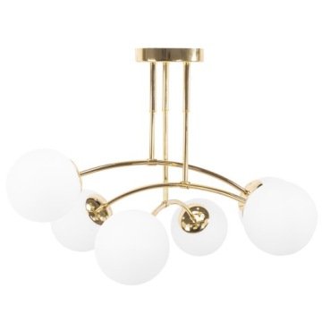 Duża Lampa Wisząca Sufitowa Żyrandol Złoty Kule 6xE27 71CM Do Salonu