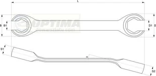 Yato oczkowy półotwarty, płaski 22x24 mm YT-0140 - Klucze i nasadki - miniaturka - grafika 2