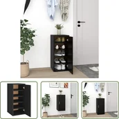 Szafki na buty - The Living Store Szafka na buty czarna 32x35x70 cm materiał drewnopochodny - miniaturka - grafika 1