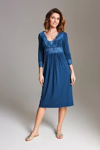 KOSZULA NOCNA midi 37 - ciemny niebieski 2XL - Bielizna nocna - miniaturka - grafika 1