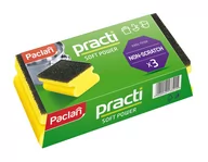 Ściereczki, gąbki, czyściki - Paclan Gąbki Do Naczyń Soft Power 3SZT - miniaturka - grafika 1