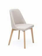 Krzesła - Flavio 1 krzesło tapicerowane jasny beż nogi dąb sonoma - miniaturka - grafika 1