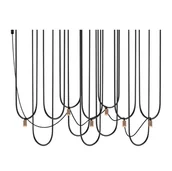 Lampy sufitowe - Nowoczesna wisząca lampa UDIN 9783 Dohar tuba czarna platynowa - miniaturka - grafika 1