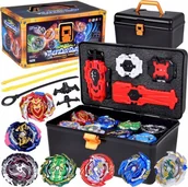 Zabawki interaktywne dla dzieci - Duży zestaw wyrzutnia 8 dysków bączków GYRO spinner walizka ZA5462 - miniaturka - grafika 1