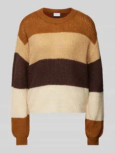 Sweter z dzianiny z rozkloszowanymi rękawami model ‘RITA’ - Swetry damskie - miniaturka - grafika 1