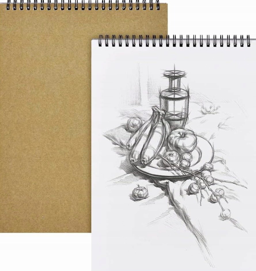 SZKICOWNIK 2 SZTUKI A4 BLOK SPIRALNY PAPIER 160G/M2 MALOWANIE PISANIE