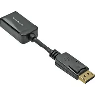 Kable komputerowe i do monitorów - InLine kabel adapter DisplayPort / HDMI z Audio, wtyczka DisplayPort / gniazdo HDMI, czarny, 0,15m - miniaturka - grafika 1