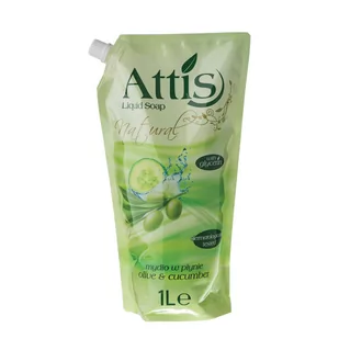 Attis Mydło w płynie Olive & Cucumber zapas 1 L - Mydła - miniaturka - grafika 1