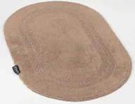 Dywaniki łazienkowe - Dywanik kąpielowy, 100% bawełna, gruby owalny dywanik Lux 50x80cm Sepia - miniaturka - grafika 1