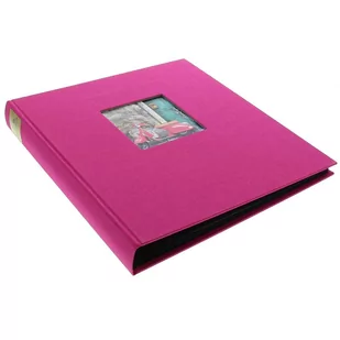 Goldbuch GOLDBUCH album na zdjęcia z okienkiem wycięciem, Bella Vista, 30 x 31 cm, 60 czarne stron z pergaminowy satynowany liści odcięcia, len, różowy,,,,, 27978 27 978 - Albumy fotograficzne - miniaturka - grafika 1