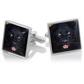 Spinki do mankietów i krawatów - Spinki do mankietów Czarna Pantera PS-163B - miniaturka - grafika 1