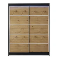 Szafy - Szafa z drzwiami przesuwnymi Camino IV z oświetleniem RGB, Czarny / Dąb Artisan - miniaturka - grafika 1