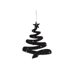 Zawieszka choinka 13 cm czarny 3 sztuki - Ozdoby bożonarodzeniowe - miniaturka - grafika 1