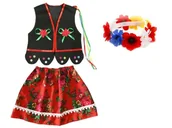 Dresy i komplety dla dziewczynek - ZESTAW KRAKOWIANKA CZARNO-CZERWONY 146-158 3el - miniaturka - grafika 1