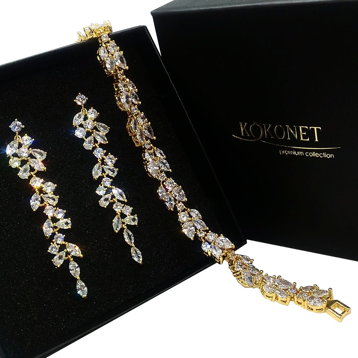 Komplet ślubny CHLOE gold + FLORAL gold