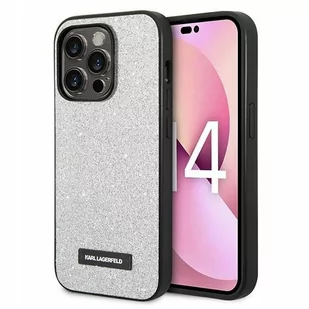 Karl Lagerfeld Nakładka do iPhone 14 Pro 6,1" KLHCP14LG2ELS srebrna HC Solid Glitter Plaque Logo - Etui i futerały do telefonów - miniaturka - grafika 2