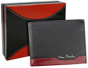 Pierre Cardin, Portfel skórzany męski, Tilak37 325, czarny/czerwony, ochrona RFID - Portfele - miniaturka - grafika 1