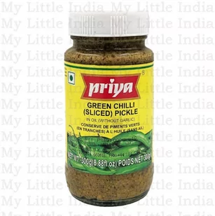 Pikle indyjskie w oleju zielone chilli Priya 300g - Szybkie dania obiadowe - miniaturka - grafika 1