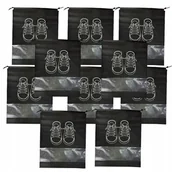 Pokrowce na ubrania - 10 Pokrowiec torba do przechowymania butów worek krawatami 45x34 czarny - miniaturka - grafika 1