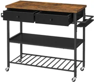 Wózki kuchenne - Loftowy wózek kuchenny, mobilna wyspa rustykalny brąz - Leden - miniaturka - grafika 1