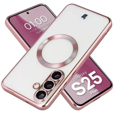 Etui BIZON Case GuardO do Samsung Galaxy S25 Plus Przezroczysto-różowy