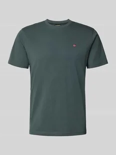T-shirt z wyhaftowanym logo i okrągłym dekoltem - Koszulki męskie - miniaturka - grafika 1