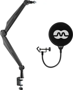 Mozos Mozos Ramię statyw mikrofonowy czarny 80 cm SB41 + Pop filtr mikrofonowy PS-1 - Akcesoria do komputerów stacjonarnych - miniaturka - grafika 1