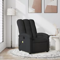 Fotele - Rozkładany fotel masujący, czarny, obity tkaniną Lumarko! - miniaturka - grafika 1