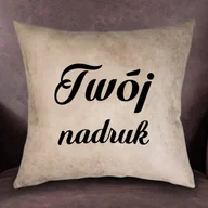 Gadżety dla niej i dla niego - Brązowa poduszka Leathaire z Twoim nadrukiem - miniaturka - grafika 1