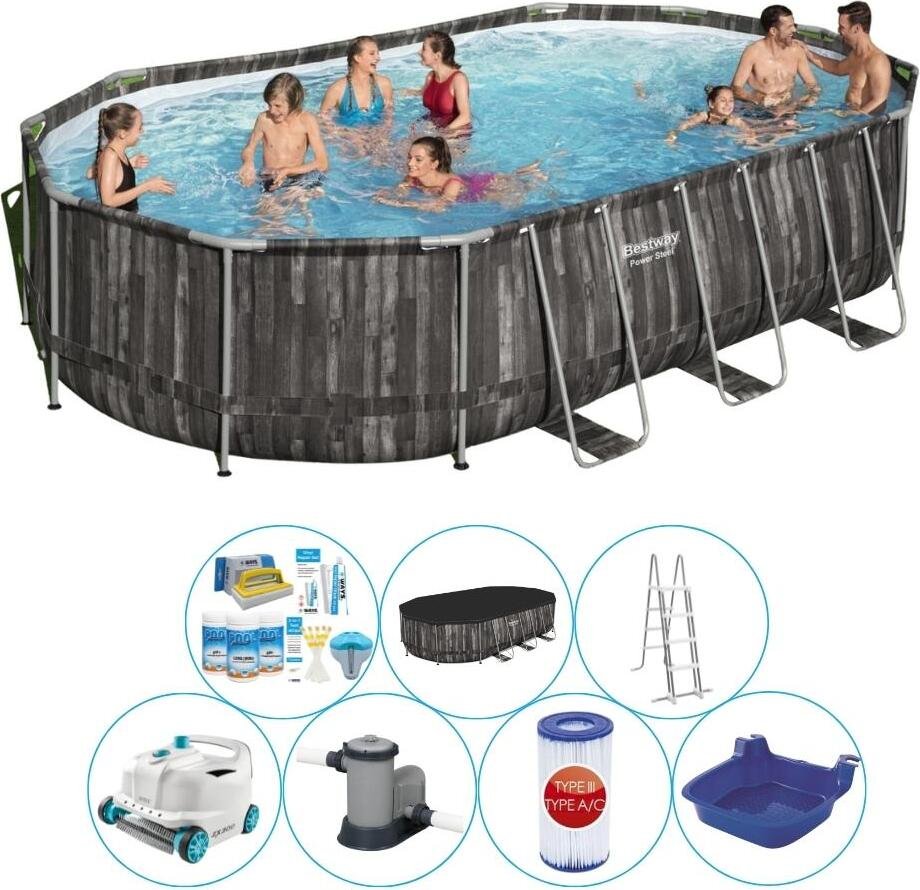 Basen Super Deal - Bestway Power Steel Oval 610x366x122 cm