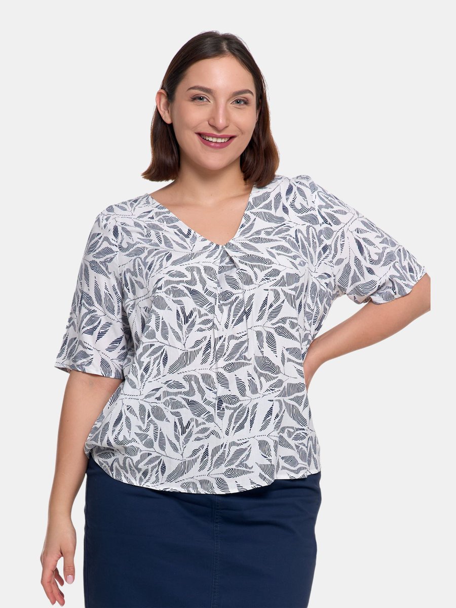 Bluzka z dekoltem V biały S