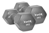 Hantle i ciężarki - Hantle Winylowe 2x 5 Kg XMOR (szare) - miniaturka - grafika 1