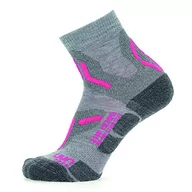 Skarpetki damskie - UYN Damskie Lady Trekking 2 w Merino Low Cut Socks skarpety turystyczne, jasnoszare/różowe, rozmiar uniwersalny - miniaturka - grafika 1