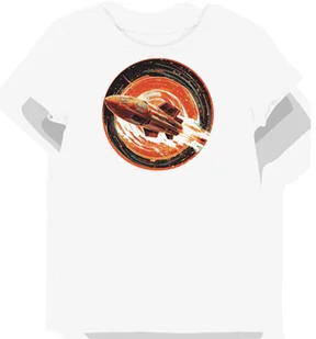 Koszulka damska biała z nadrukiem retro kosmicznego statku L - Koszulki i topy damskie Koszulka damska biała z nadrukiem retro kosmicznego statku L - Koszulki i topy damskie - miniaturka - grafika 1