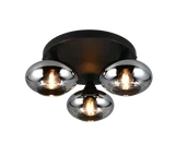 Lampy sufitowe - DIVINA R66643054 lampa sufitowa czarna z kloszami ze szkła dymionego 3xE14 - miniaturka - grafika 1