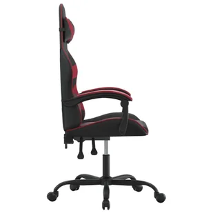 Lumarko Obrotowy fotel gamingowy, czarno-bordowy, sztuczna skóra - Fotele gamingowe - miniaturka - grafika 5