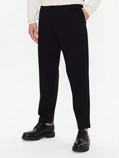 Spodnie męskie - Sisley Spodnie materiałowe 4N5SSF022 Czarny Tapered Fit - grafika 1