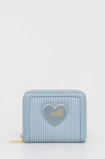 Portfele - Love Moschino portfel damski kolor niebieski - grafika 1