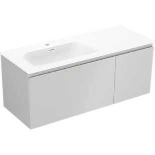 Mexen Orio szafka łazienkowa 120 cm z umywalką Vela lewą, 1S, 1D, szara mat/biała mat - 91A13-12047-3-BBFF62-W23L01 - Szafki łazienkowe - miniaturka - grafika 1