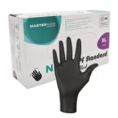 Rękawiczki jednorazowe - Rękawiczki nitrylowe czarne XL Master Glove Nitrile PF Standard Black 100szt - miniaturka - grafika 1