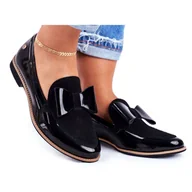 Półbuty damskie - Damskie Półbuty Maciejka Lakierowane Loafery Czarne 04099-01/00-5 - miniaturka - grafika 1